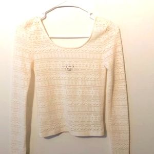 American Eagle white cropped sweater size xs